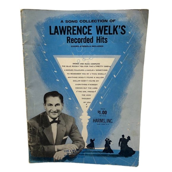 Vintage Lawrence Welks Recorded Hits Piano Song Book 1957 Pop 12 Songs - Picture 1 of 8